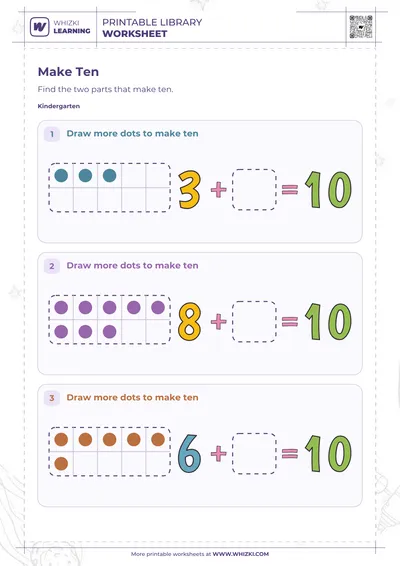 Make Ten Ten Frames Worksheet