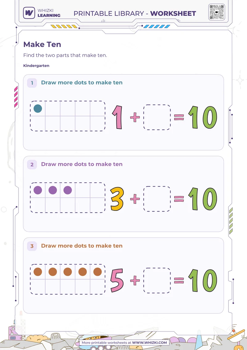 Make Ten Ten Frames Worksheet