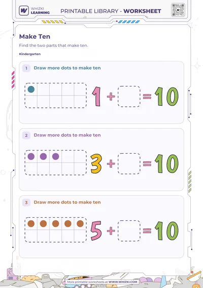 Make Ten Ten Frames Worksheet