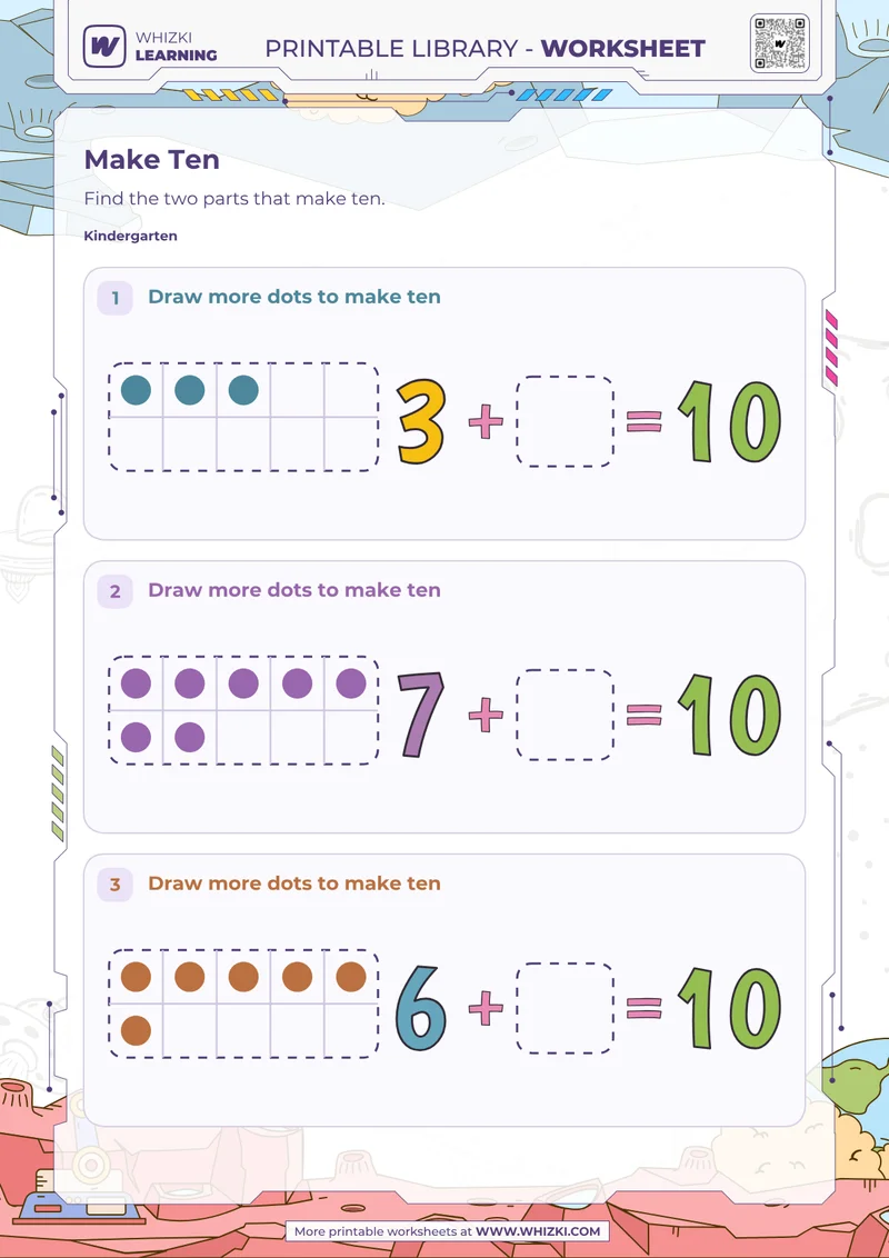 Make Ten Ten Frames Worksheet