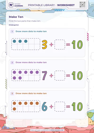 Make Ten Ten Frames Worksheet