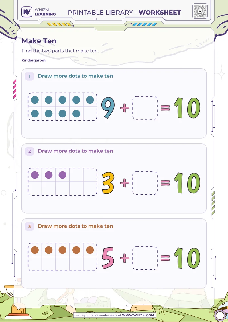 Make Ten Ten Frames Worksheet