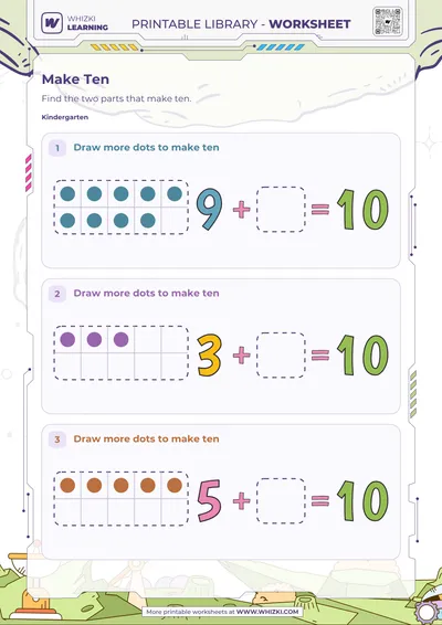 Make Ten Ten Frames Worksheet