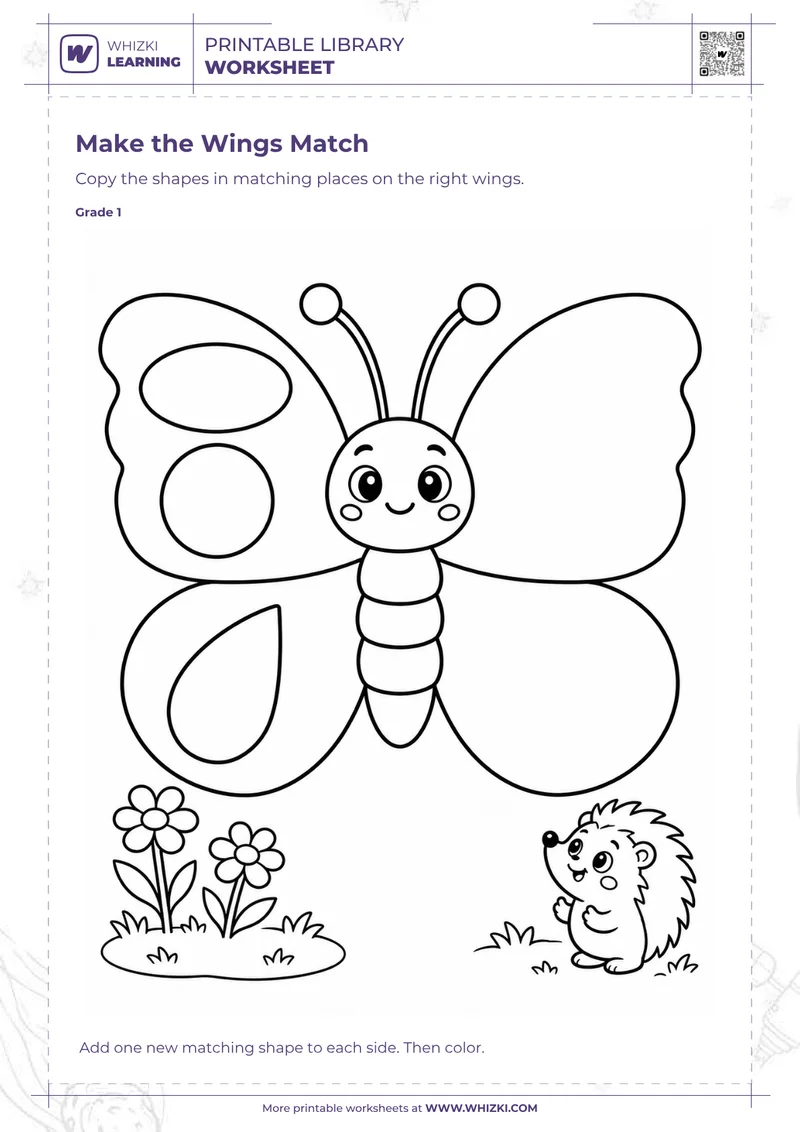 Make the Wings Match Shape Worksheet