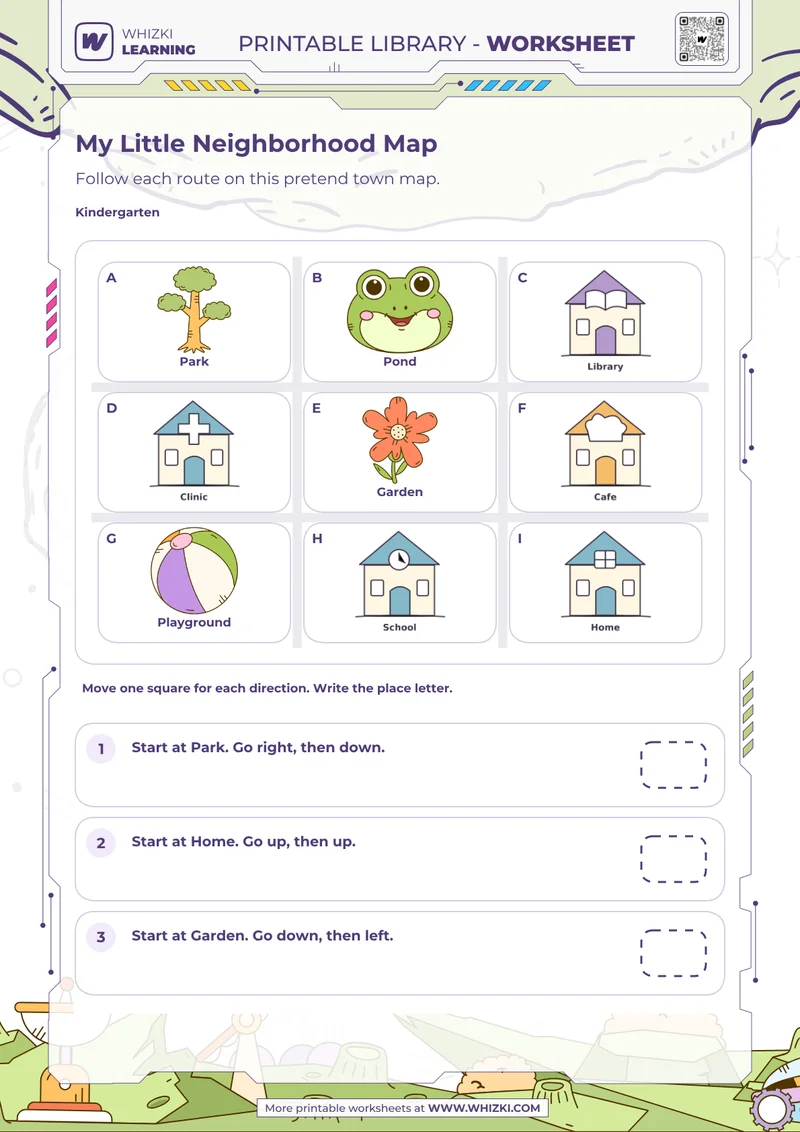 Maps and Geography Kindergarten Worksheet