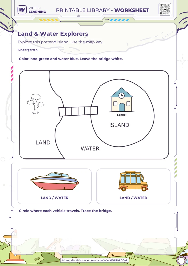 Maps and Geography Kindergarten Worksheet