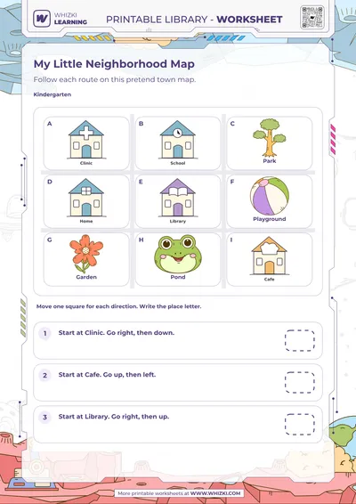 Maps and Geography Kindergarten Worksheet