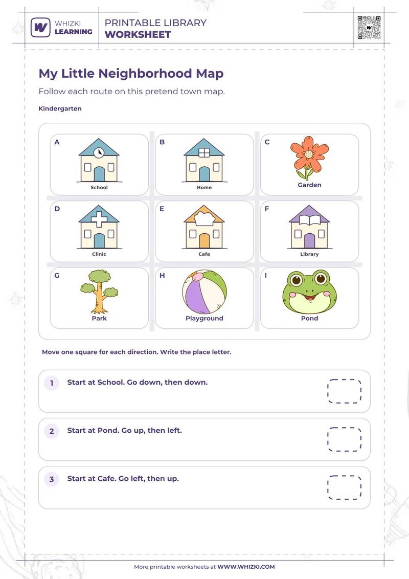 Maps and Geography Kindergarten Worksheet
