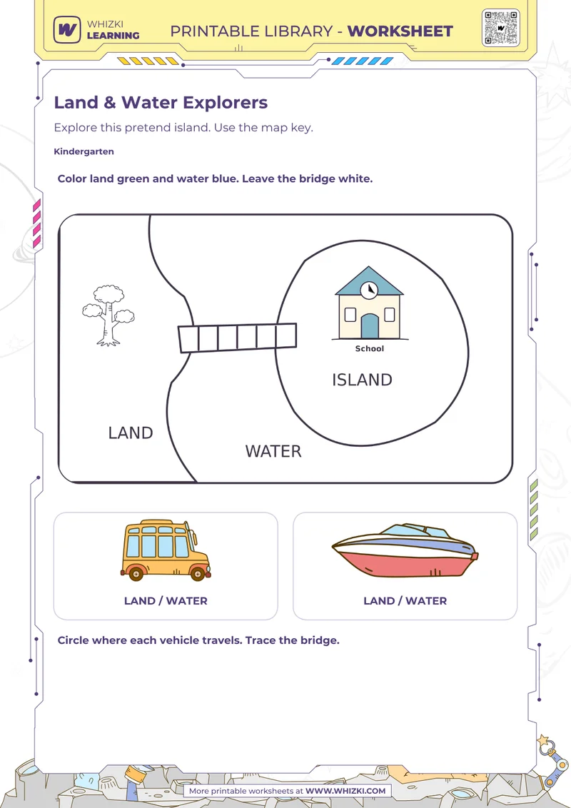 Maps and Geography Kindergarten Worksheet