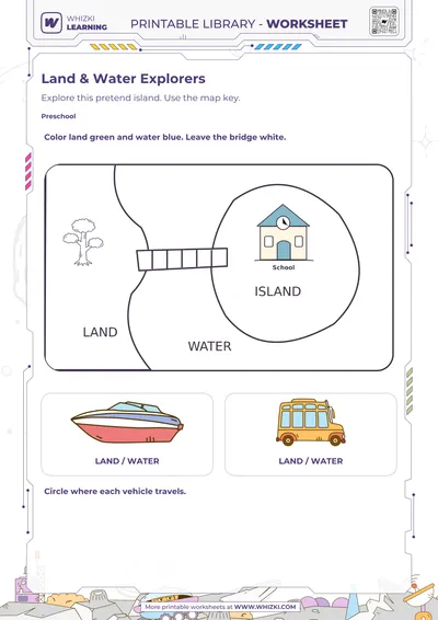 Maps and Geography Preschool Worksheet