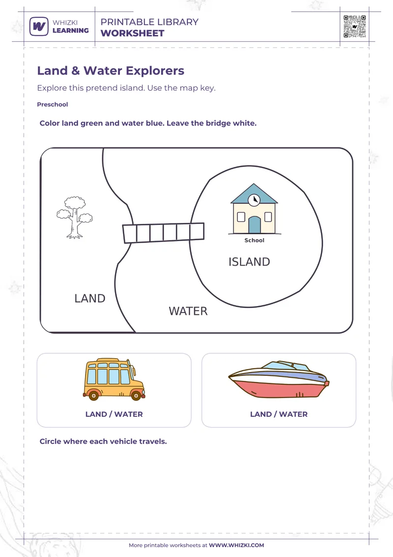 Maps and Geography Preschool Worksheet