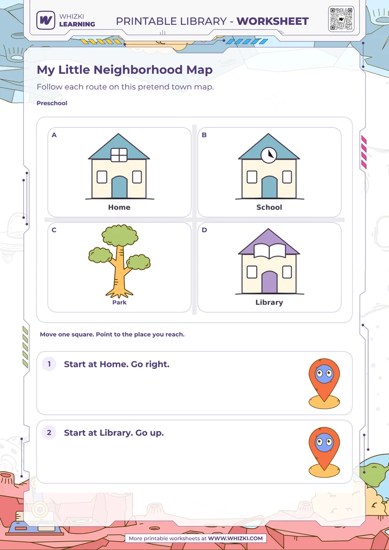 Maps and Geography Preschool Worksheet