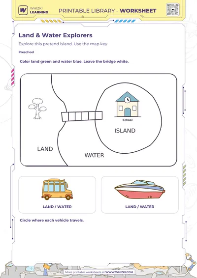 Maps and Geography Preschool Worksheet
