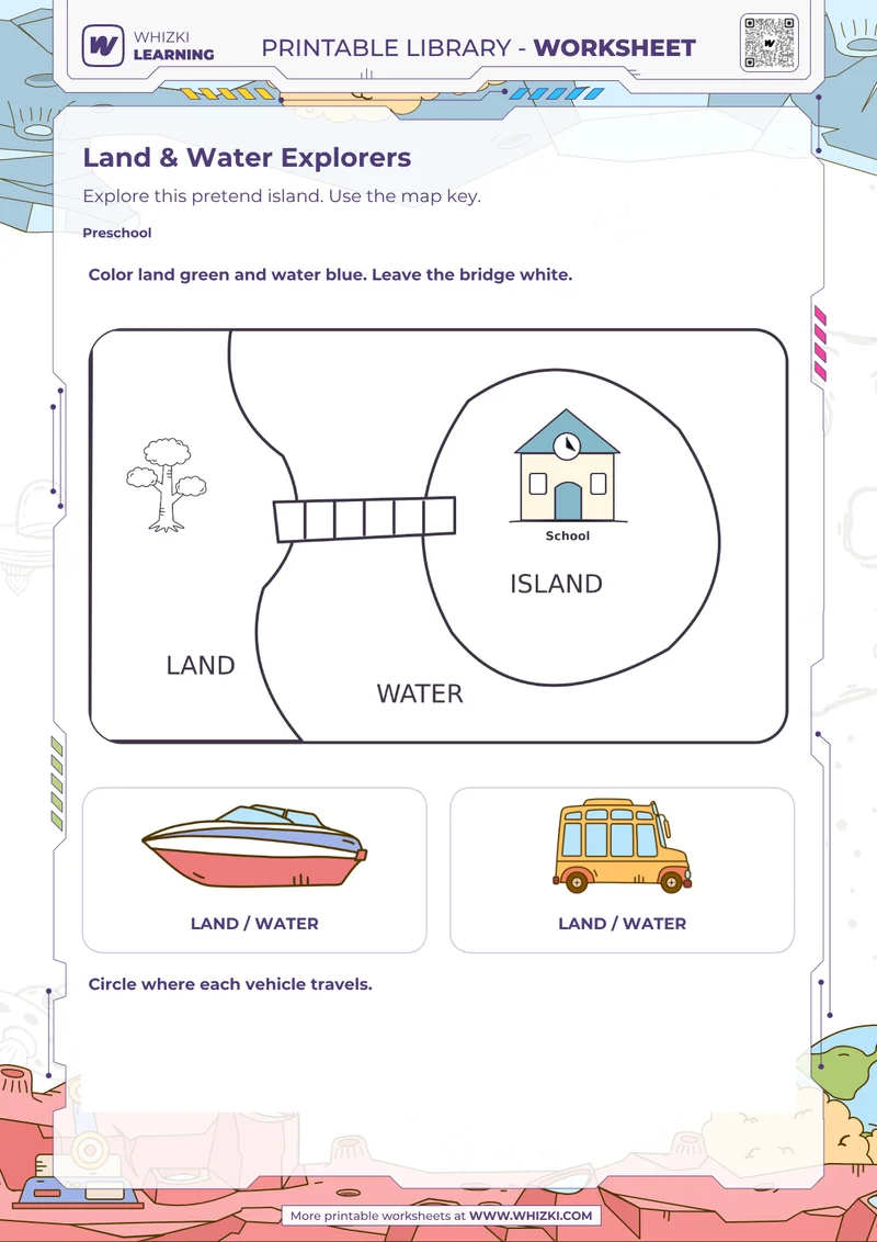 Maps and Geography Preschool Worksheet