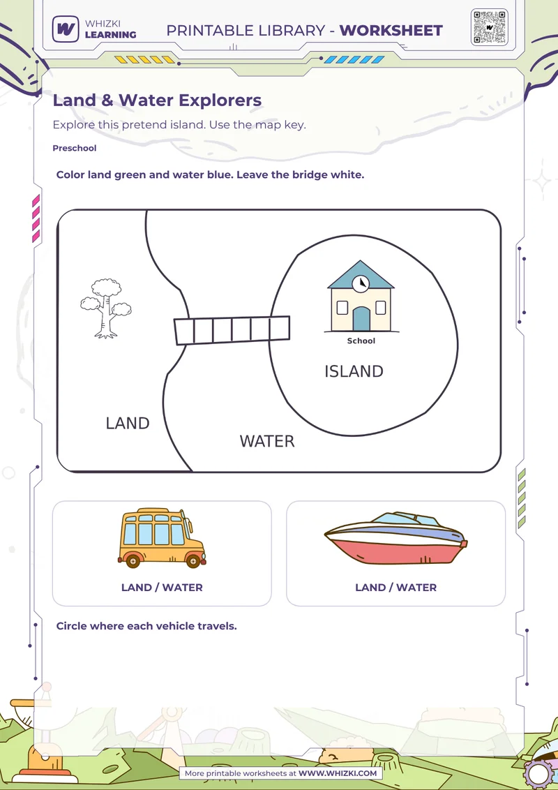 Maps and Geography Preschool Worksheet