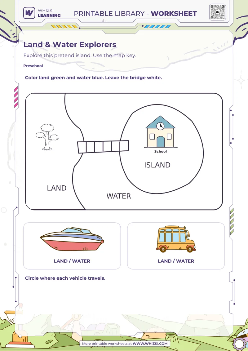 Maps and Geography Preschool Worksheet