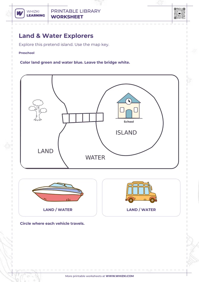 Maps and Geography Preschool Worksheet
