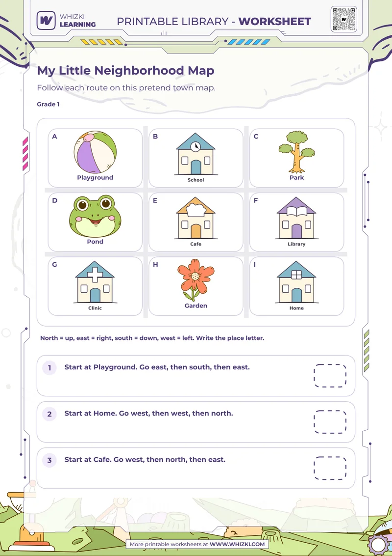 Maps and Geography Worksheet for First Grade