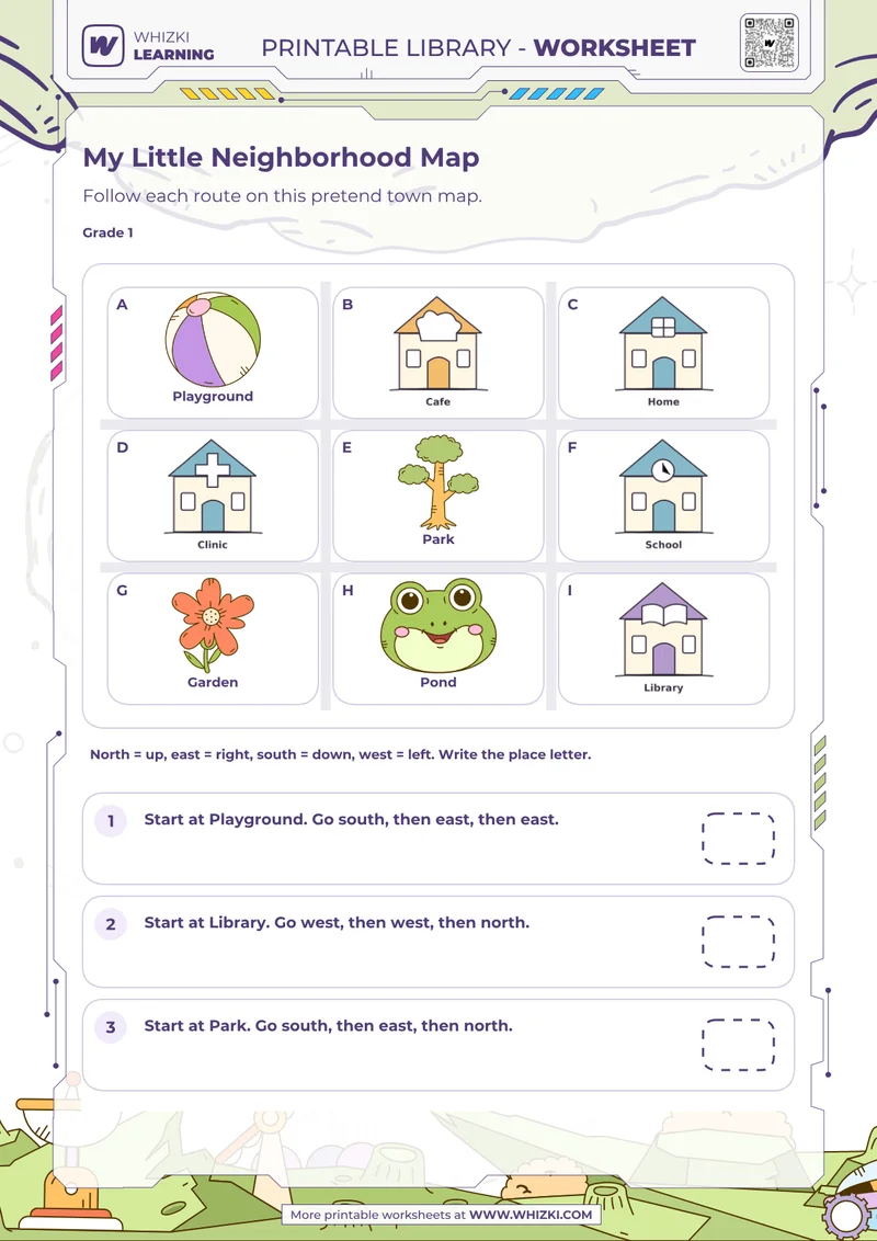 Maps and Geography Worksheet for First Grade