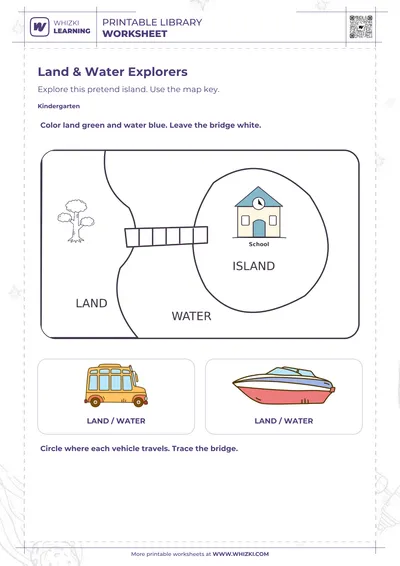 Maps and Geography Worksheet for Kindergarten
