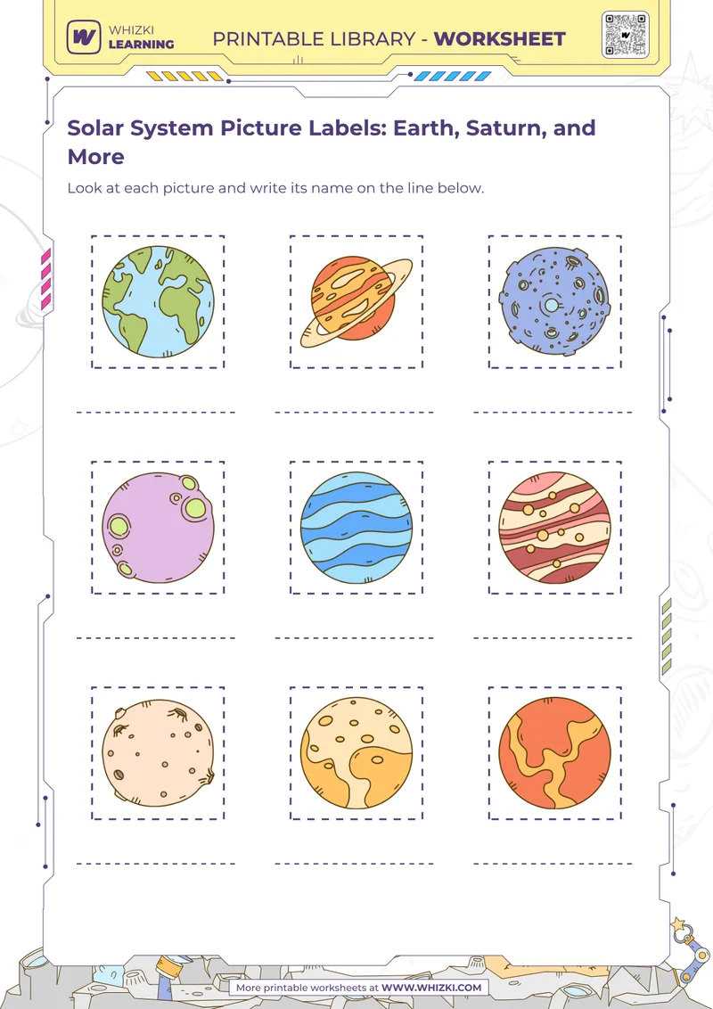 Solar System Picture Labels: Earth, Saturn, and More