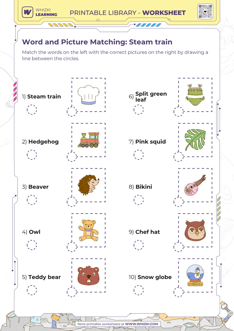 Word and Picture Matching: Steam train
