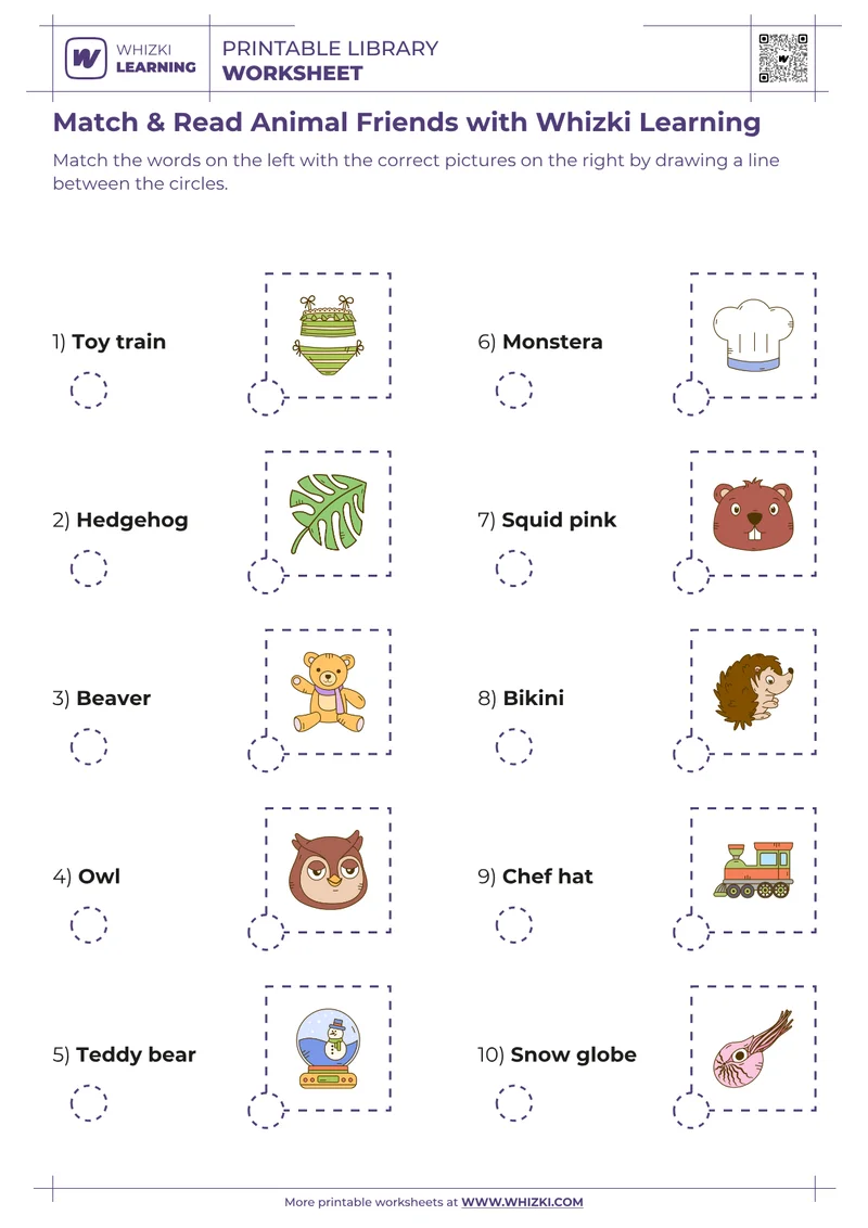 Match & Read Animal Friends with Whizki Learning