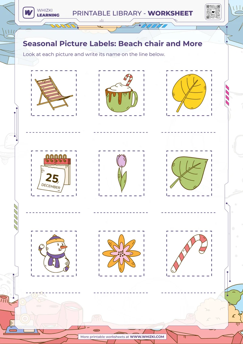 Seasonal Picture Labels: Beach chair and More