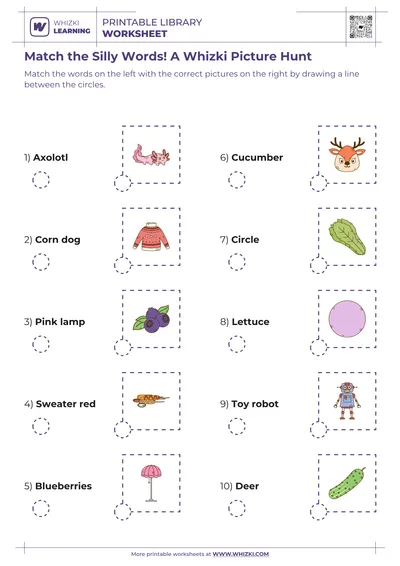 Match the Silly Words! A Whizki Picture Hunt