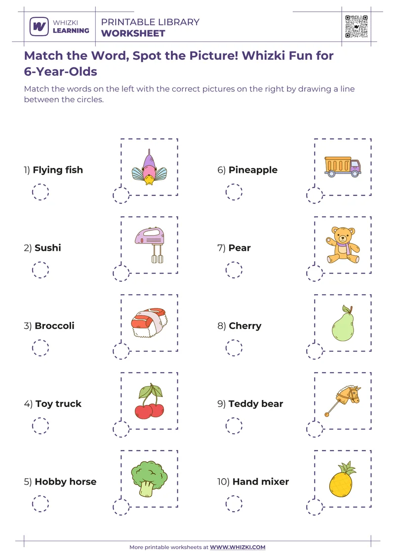 Match the Word, Spot the Picture! Whizki Fun for 6-Year-Olds