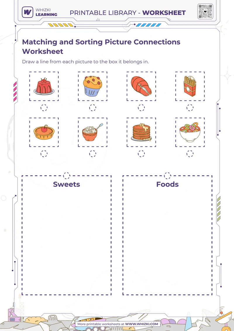 Matching and Sorting Picture Connections Worksheet