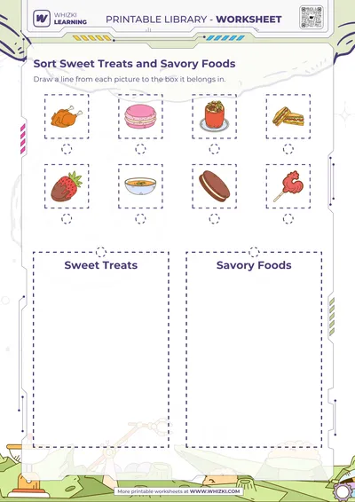 Sort Sweet Treats and Savory Foods