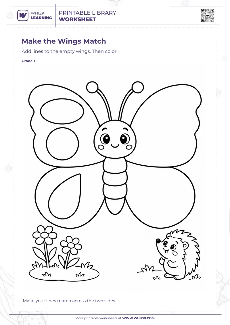Matching Wings Symmetry Worksheet