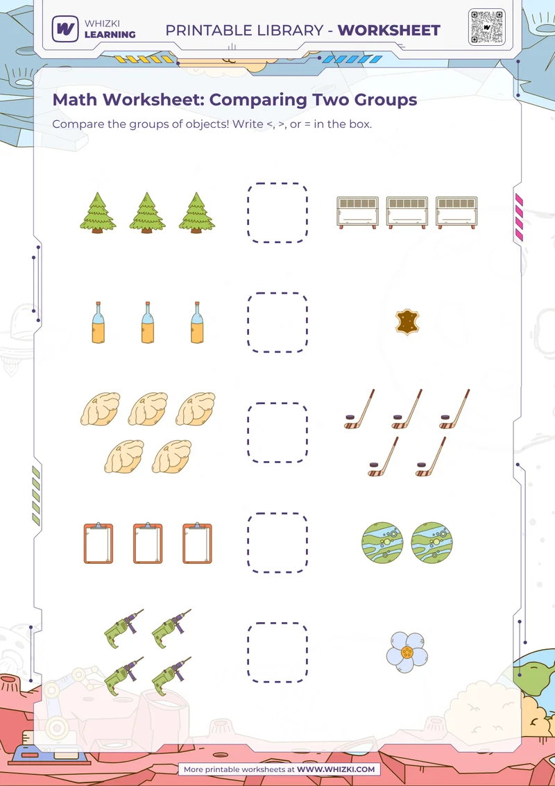 Math Worksheet: Comparing Two Groups