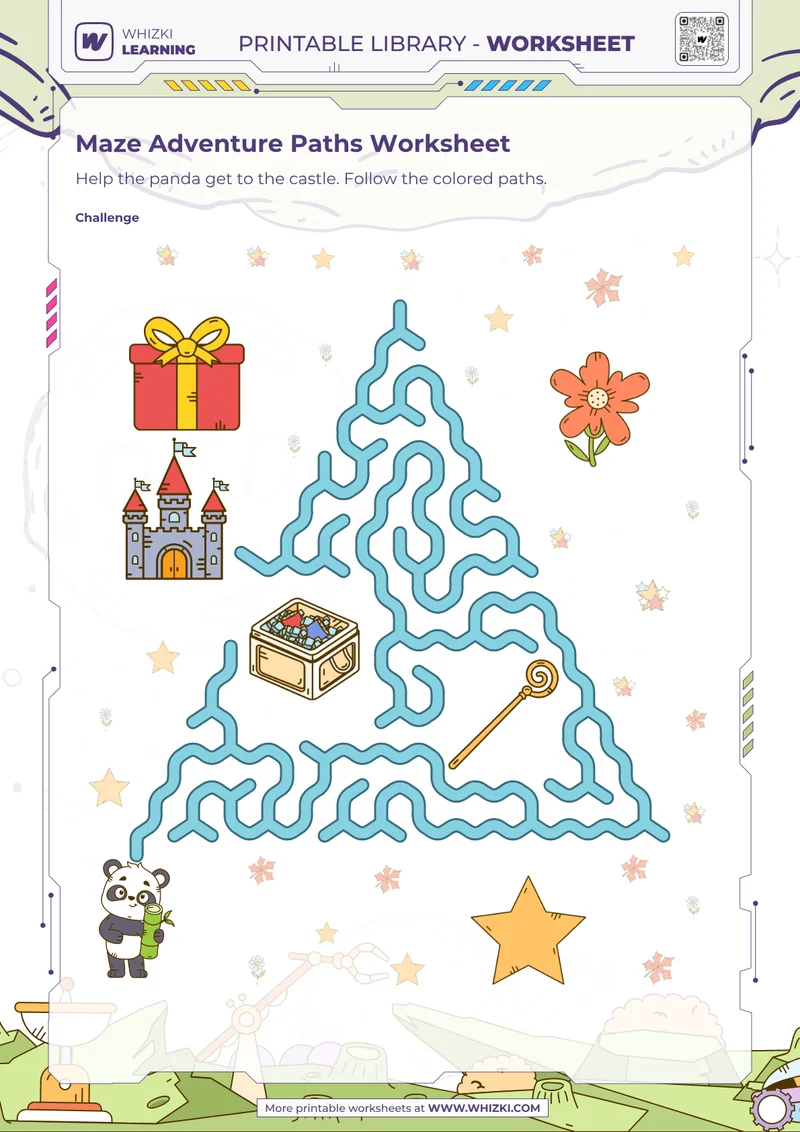 Maze Adventure Paths Worksheet
