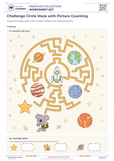 Challenge Circle Maze with Picture Counting