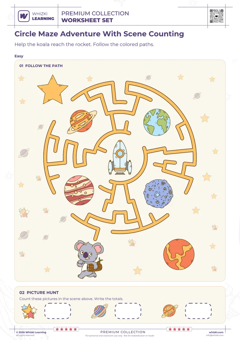 Circle Maze Adventure With Scene Counting