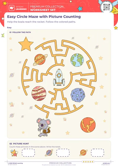Easy Circle Maze with Picture Counting