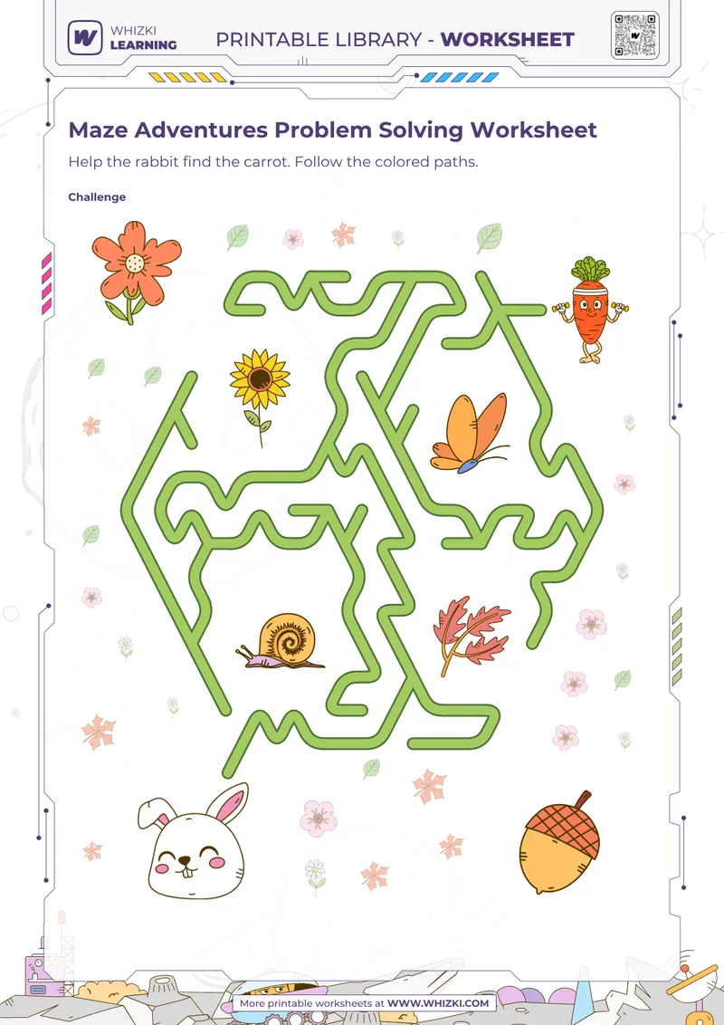 Maze Adventures Problem Solving Worksheet