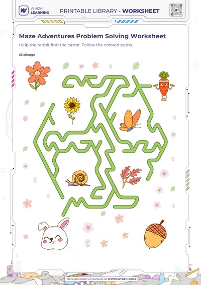 Maze Adventures Problem Solving Worksheet