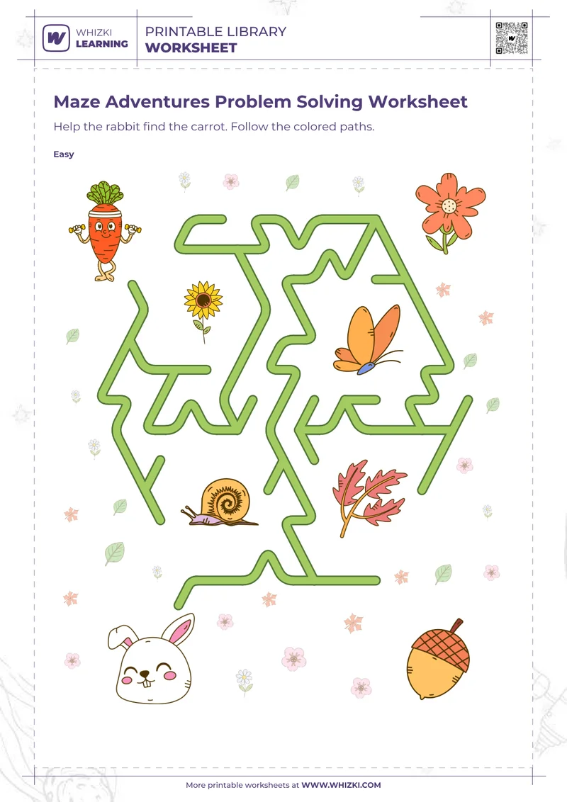 Maze Adventures Problem Solving Worksheet
