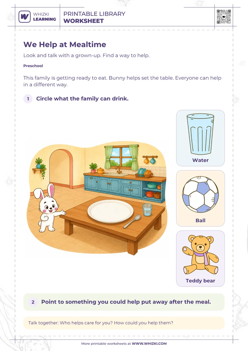 Me and My Family Preschool Worksheet