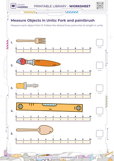 Measure Objects in Units: Fork and paintbrush