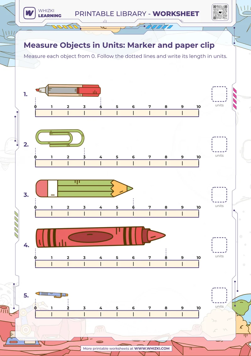 Measure Objects in Units: Marker and paper clip