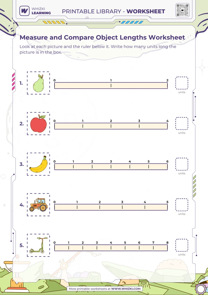 Measure and Compare Object Lengths Worksheet