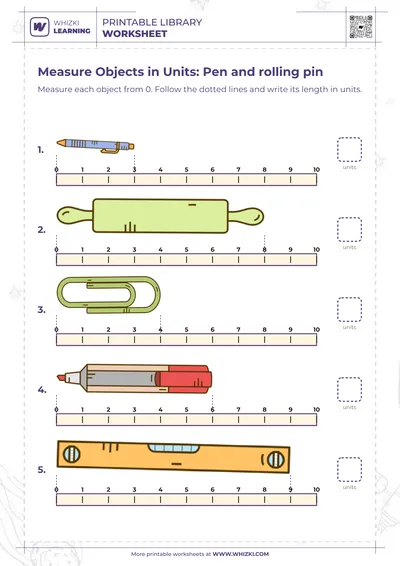 Measure Objects in Units: Pen and rolling pin