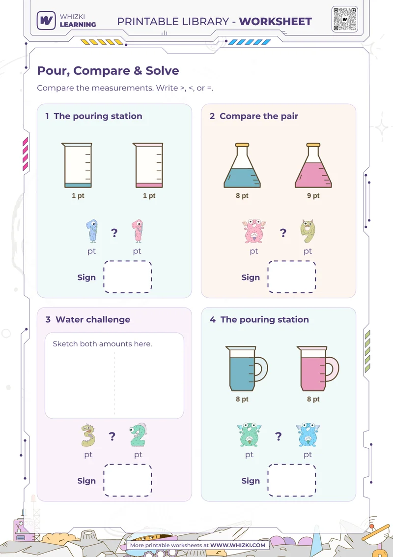 Measurement Units Comparison Worksheet