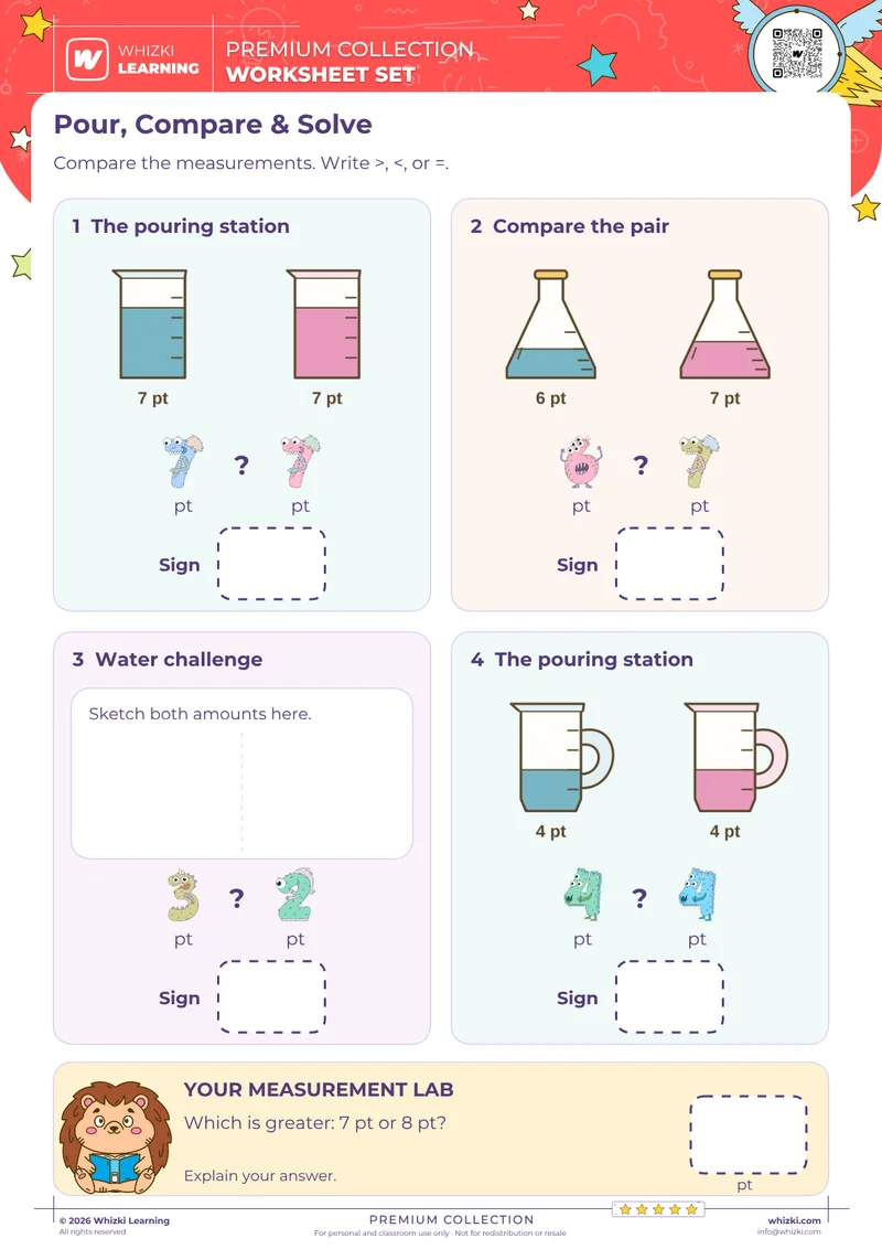 Compare Liquid Volume in Pints: More or Same