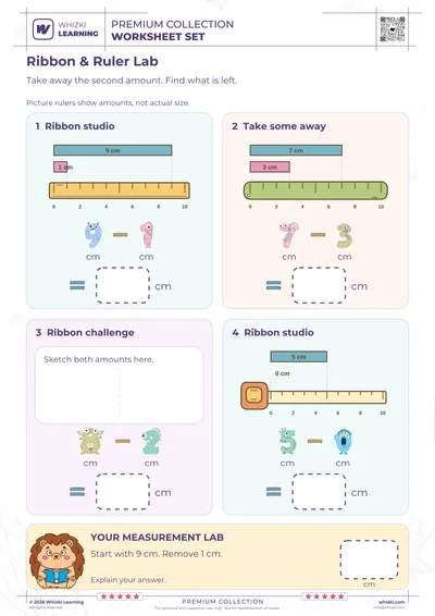 Subtract Centimeters: Metric Length Practice