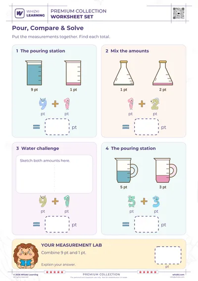 Add Liquid Measurements in Pints Worksheet